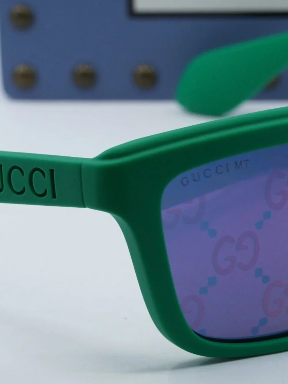 Gucci GG1571S 004 Women Square Sunglasses - Green / Blue